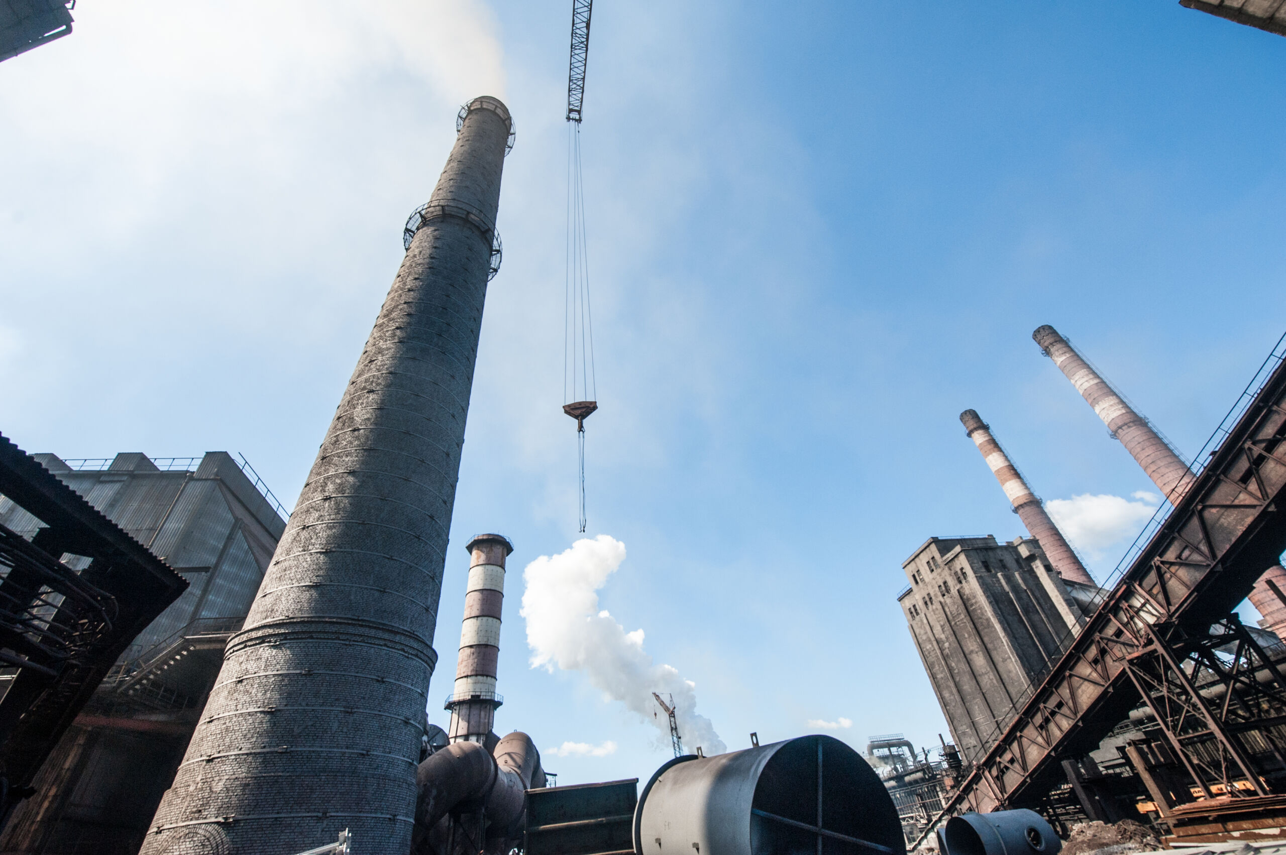 On the territory of the industrial plant outdoor